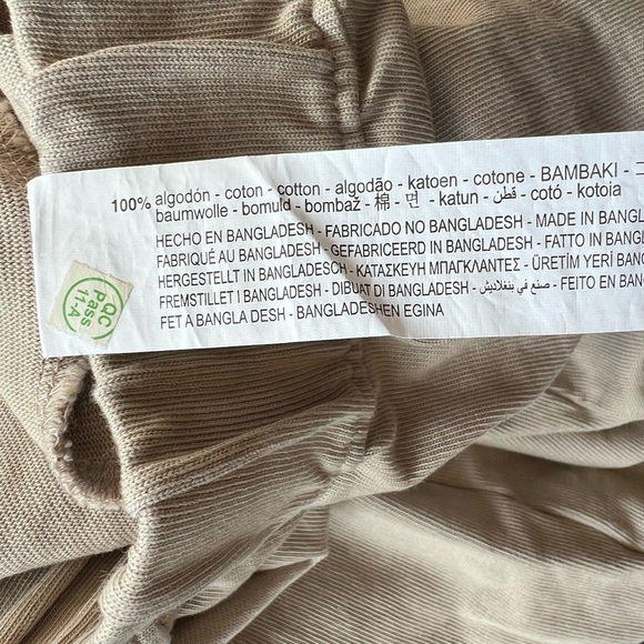 Zara pants casual batwing cream medium cotton - Picture 5 of 7